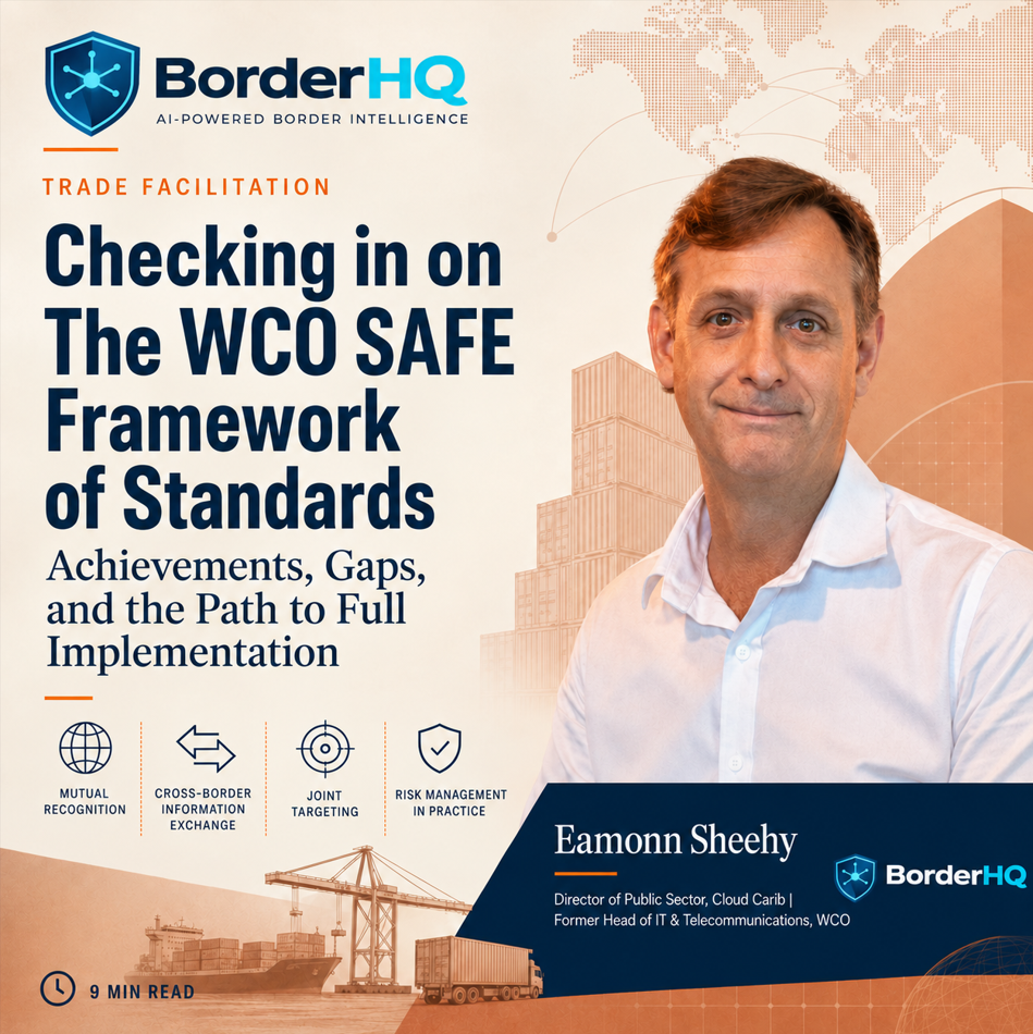 Eamonn Sheehy article graphic about the WCO SAFE Framework of Standards